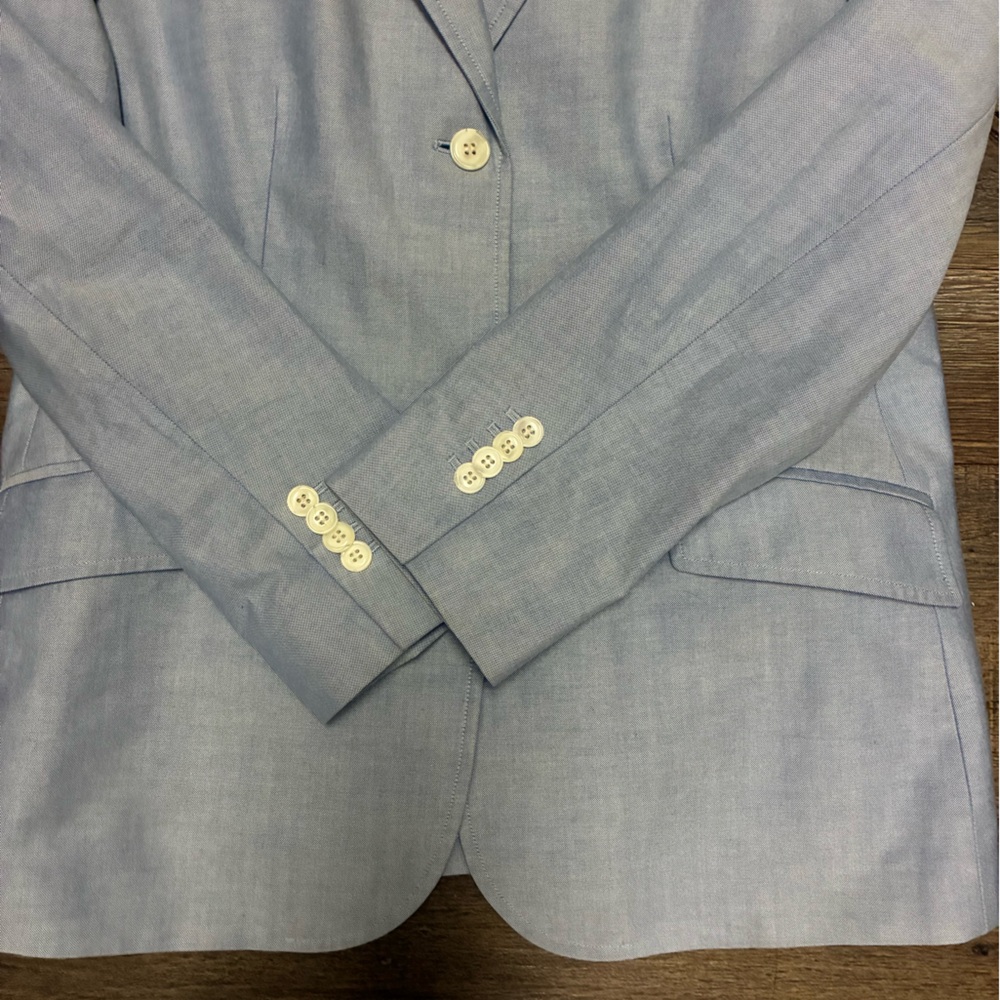 Brooks Brothers Blue Blazer White Detailing Perfect for Spring and Easter - Picture 2 of 6